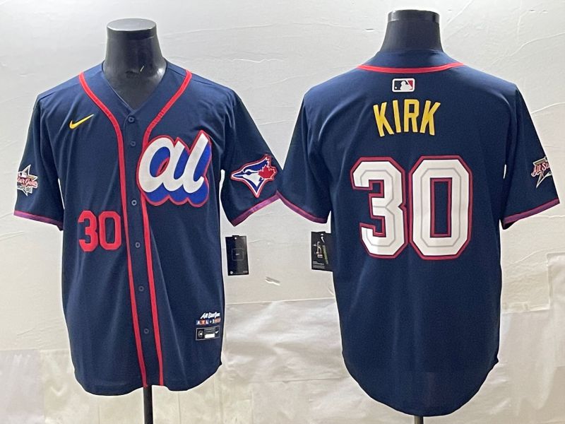 Men 2025 Toronto Blue Jays 30 Kirk Drak Blue All star Nike MLB Jersey style 03